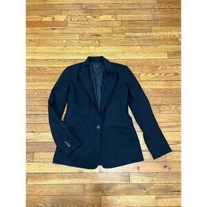 Theory Blazer Women's Size 4 Black 1 Button Sport Jacket Wool Blend Coat